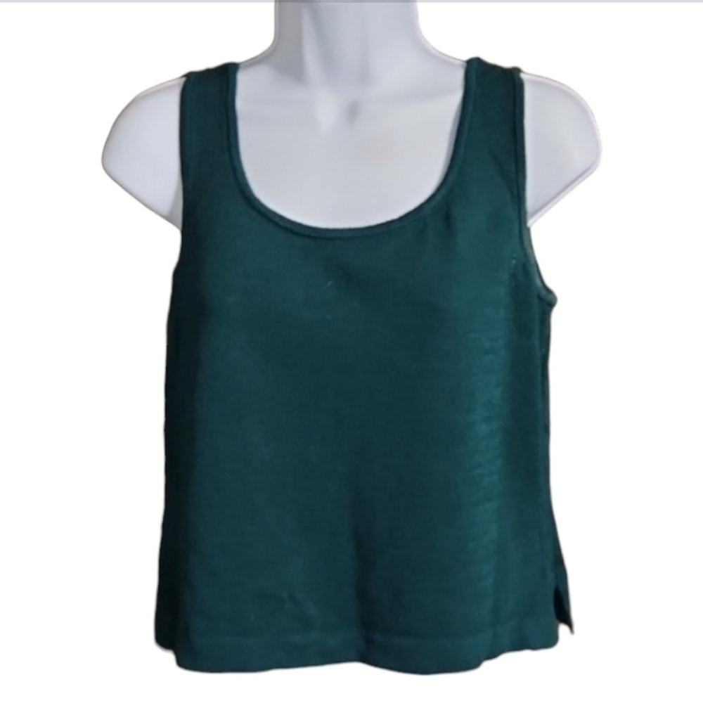 St. John Deep Green Santana Knit Tank Top